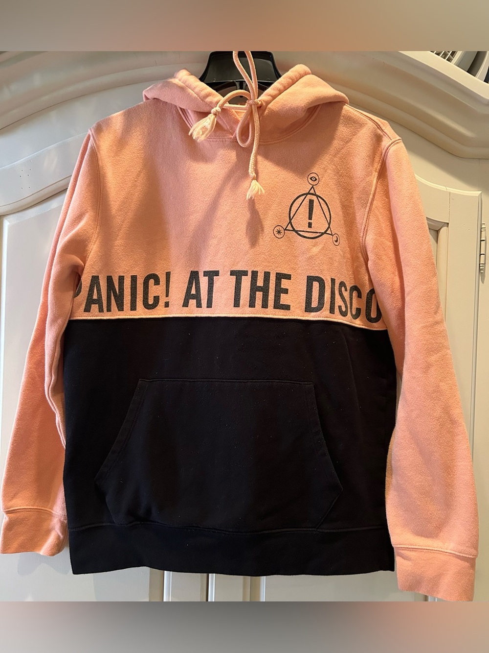 Two-Tone Peach & Black Pullover Hoodie